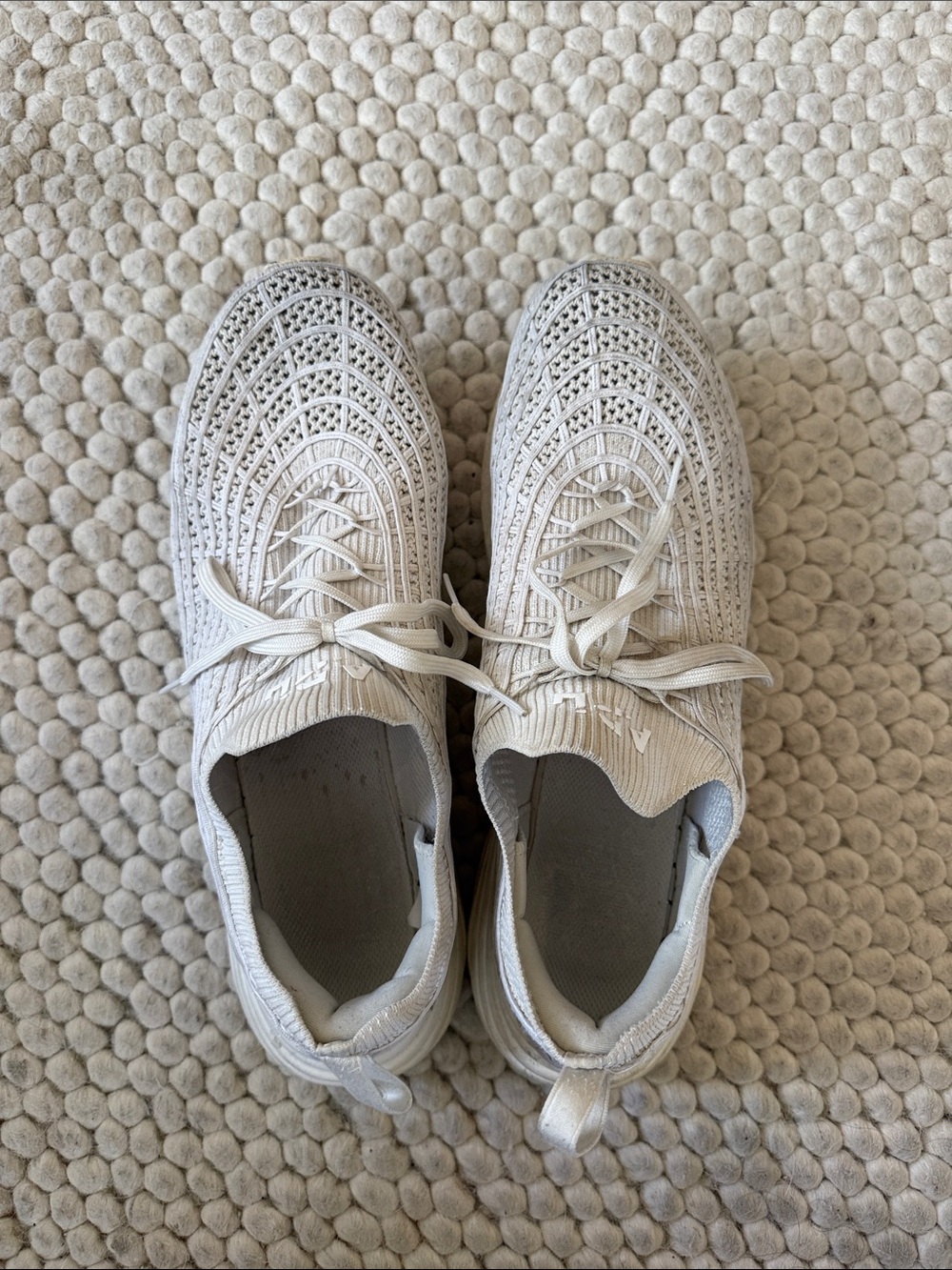 Men's Lightweight Knit Athletic Sneakers in Cream